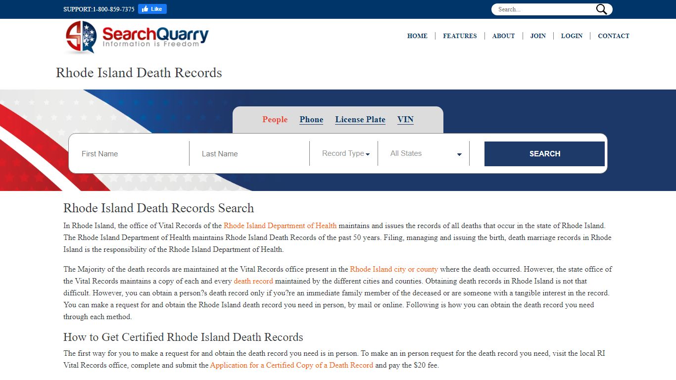 Free Rhode Island Death Records | Enter a Name to View ...