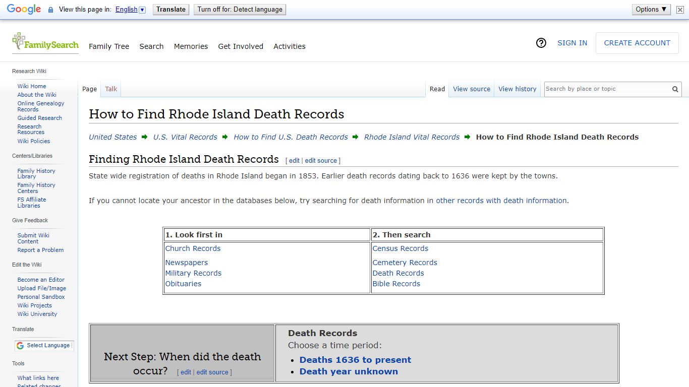 How to Find Rhode Island Death Records • FamilySearch