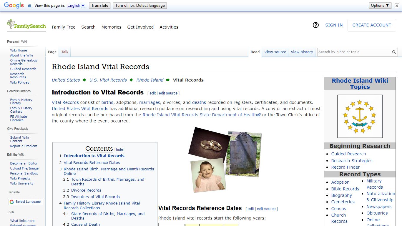 Rhode Island Vital Records • FamilySearch